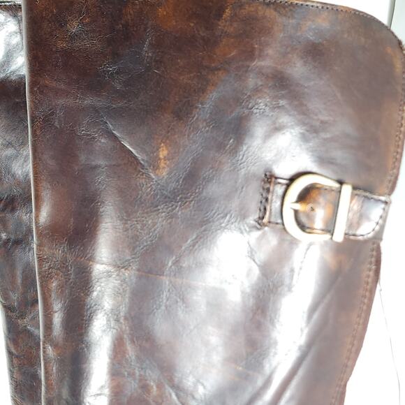 Born Women's Gibb US9M Distress Brown Leather Wide Calf Riding Equestrian Boots - Picture 12 of 16